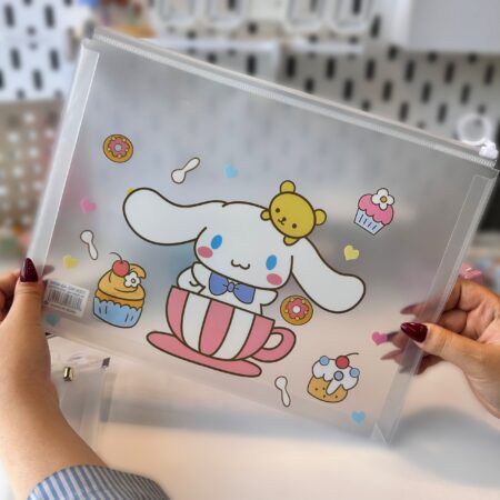 پوشه طلقی فانتزی زیپ دار A4