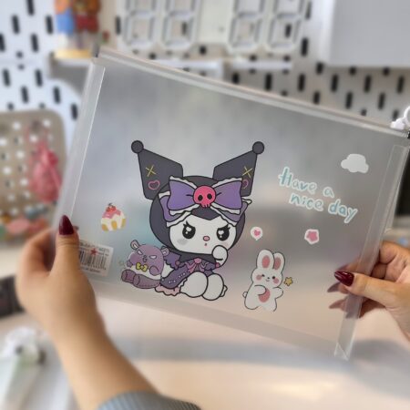 پوشه طلقی فانتزی زیپی A4