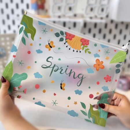 پوشه طلقی فانتزی زیپ دار