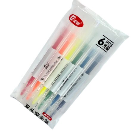 هایلایتر قلمی دو سر 6تایی 858